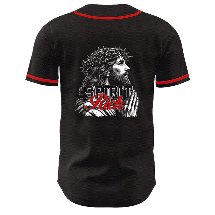 Christianartworkshop Gesù Spirito Ricco Corona di Spine Ritratto Maglia da baseball unisex - image 10