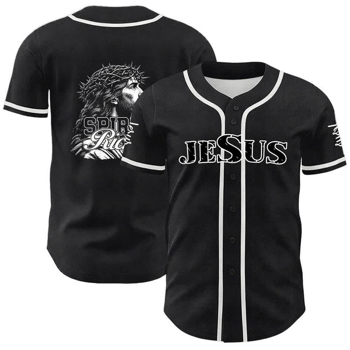 Christianartworkshop Gesù Spirito Ricco Corona di Spine Ritratto Maglia da baseball unisex - Bianco - 5XL - image 6