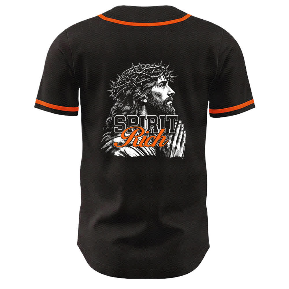 Christianartworkshop Gesù Spirito Ricco Corona di Spine Ritratto Maglia da baseball unisex - image 13