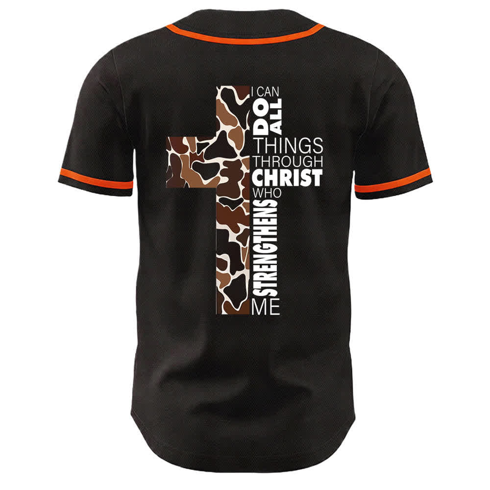 Christianartworkshop Maglia da baseball unisex con stampa leopardata e croce "Posso fare ogni cosa in Cristo" - image 10