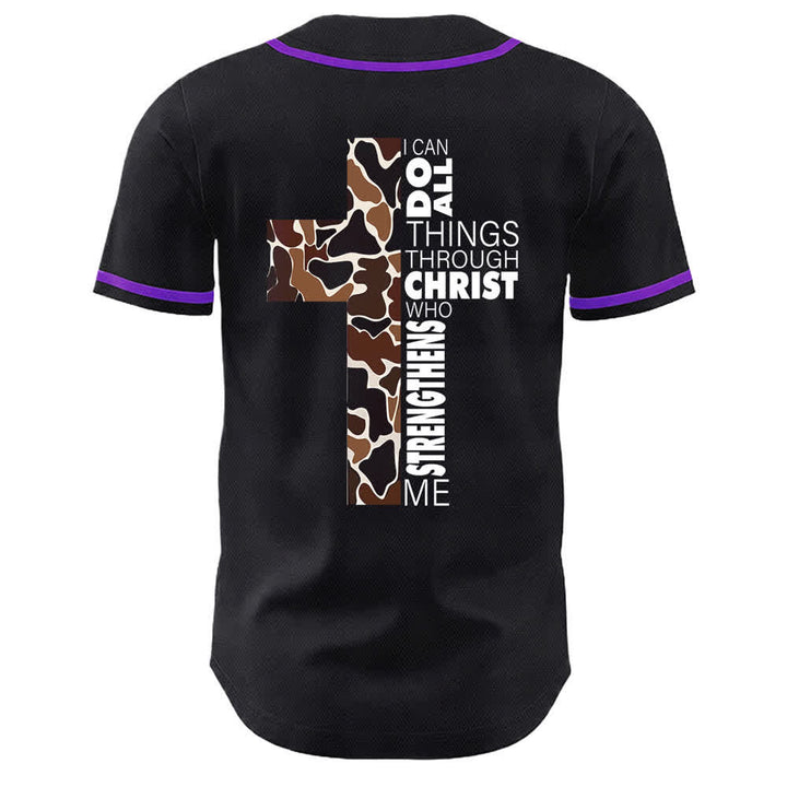 Christianartworkshop Maglia da baseball unisex con stampa leopardata e croce "Posso fare ogni cosa in Cristo" - image 19