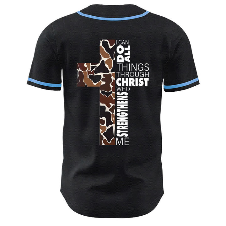 Christianartworkshop Maglia da baseball unisex con stampa leopardata e croce "Posso fare ogni cosa in Cristo" - image 13