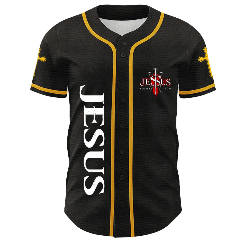 Christianartworkshop Gesù è Re Giovanni 14:6 3 Chiodi 1 Croce Maglia da baseball unisex - image 5