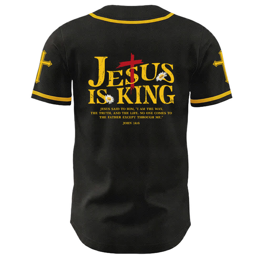Christianartworkshop Gesù è Re Giovanni 14:6 3 Chiodi 1 Croce Maglia da baseball unisex - image 4