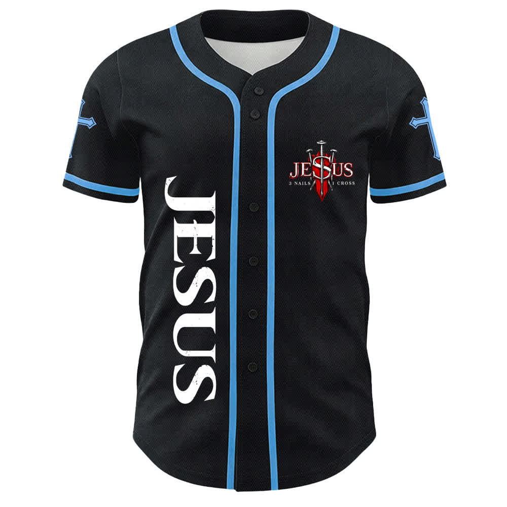 Christianartworkshop Gesù è Re Giovanni 14:6 3 Chiodi 1 Croce Maglia da baseball unisex - image 14