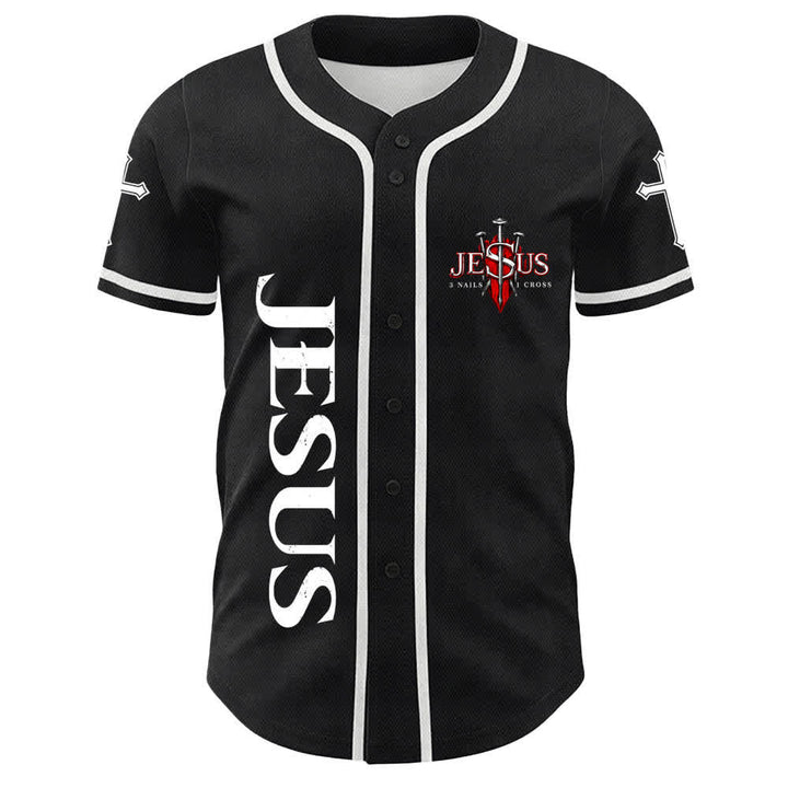 Christianartworkshop Gesù è Re Giovanni 14:6 3 Chiodi 1 Croce Maglia da baseball unisex - image 8