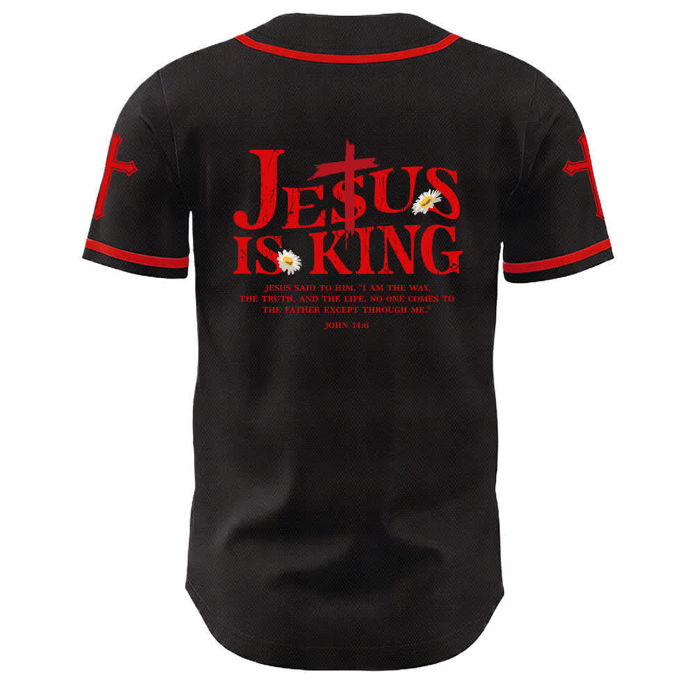 Christianartworkshop Gesù è Re Giovanni 14:6 3 Chiodi 1 Croce Maglia da baseball unisex - image 1
