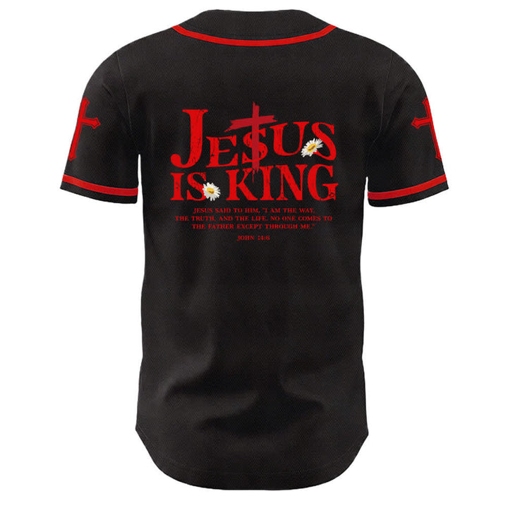 Christianartworkshop Gesù è Re Giovanni 14:6 3 Chiodi 1 Croce Maglia da baseball unisex - image 1