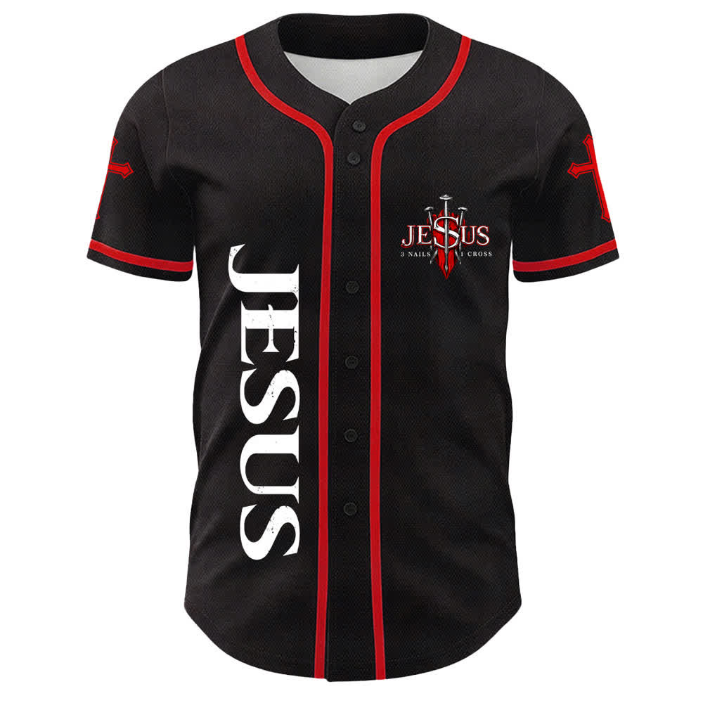 Christianartworkshop Gesù è Re Giovanni 14:6 3 Chiodi 1 Croce Maglia da baseball unisex - image 2