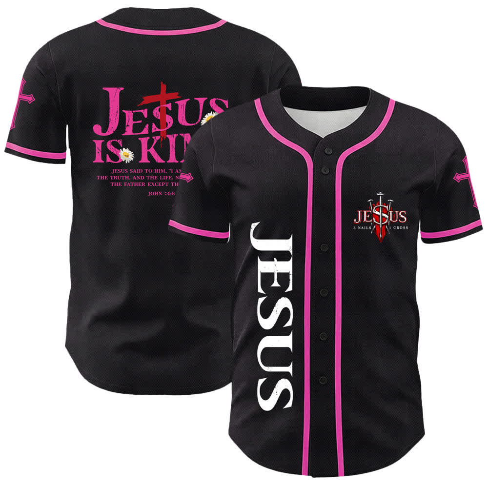 Christianartworkshop Gesù è Re Giovanni 14:6 3 Chiodi 1 Croce Maglia da baseball unisex - Rosa - 5XL - image 21