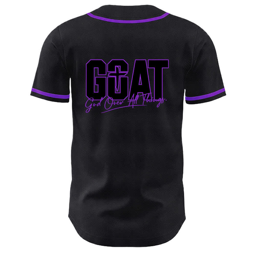 Christianartworkshop GOAT Dio sopra ogni cosa Semplice croce Maglia da baseball unisex - image 19