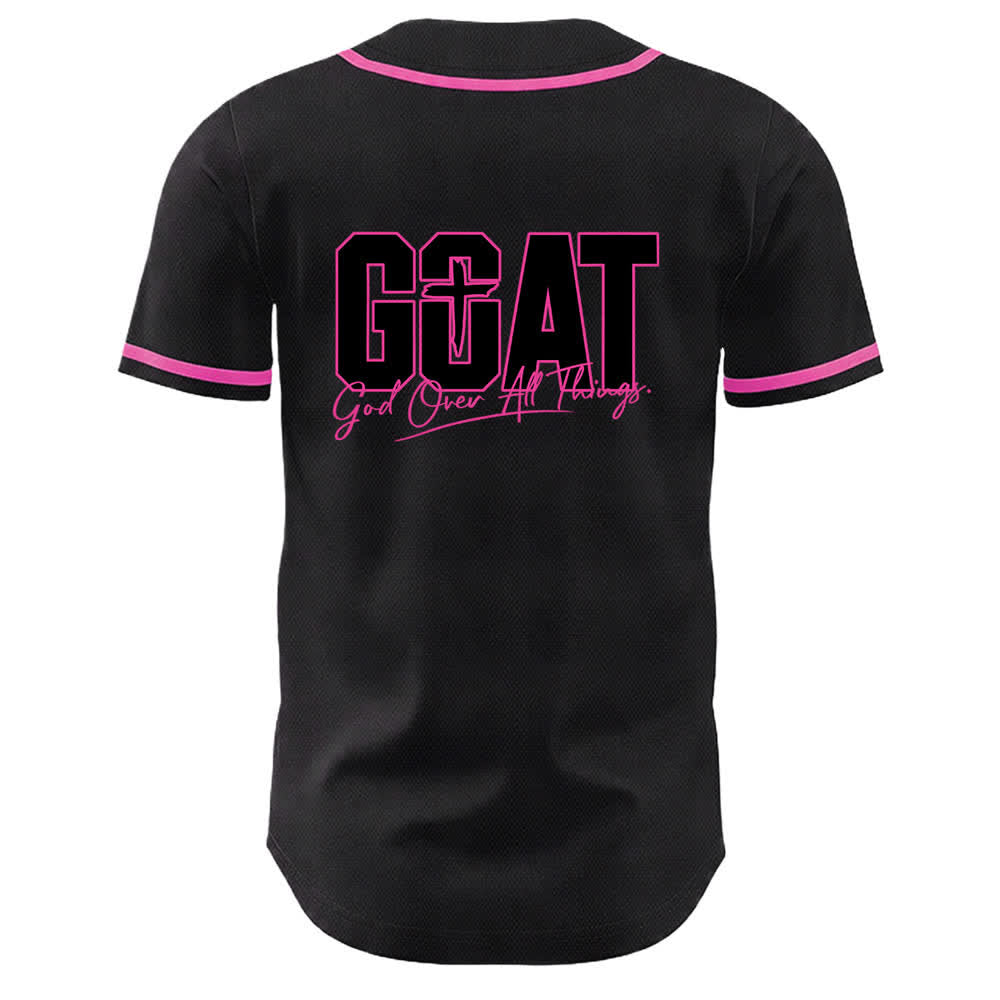 Christianartworkshop GOAT Dio sopra ogni cosa Semplice croce Maglia da baseball unisex - image 22
