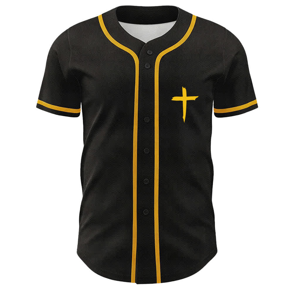 Christianartworkshop GOAT Dio sopra ogni cosa Semplice croce Maglia da baseball unisex - image 2