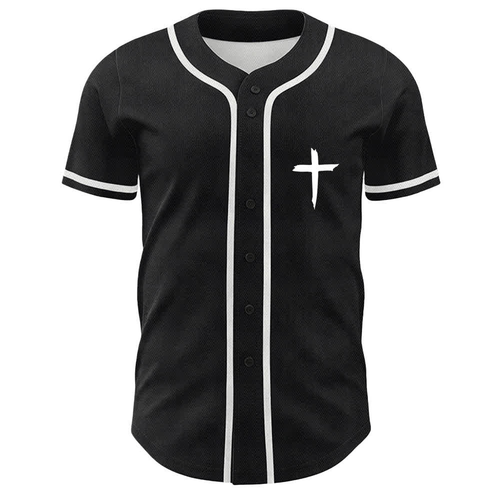 Christianartworkshop GOAT Dio sopra ogni cosa Semplice croce Maglia da baseball unisex - image 5