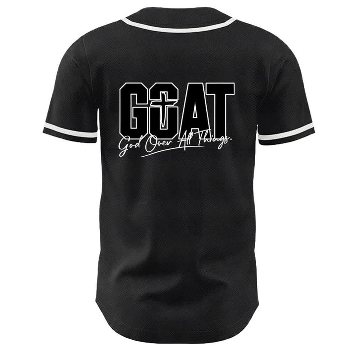 Christianartworkshop GOAT Dio sopra ogni cosa Semplice croce Maglia da baseball unisex - image 4
