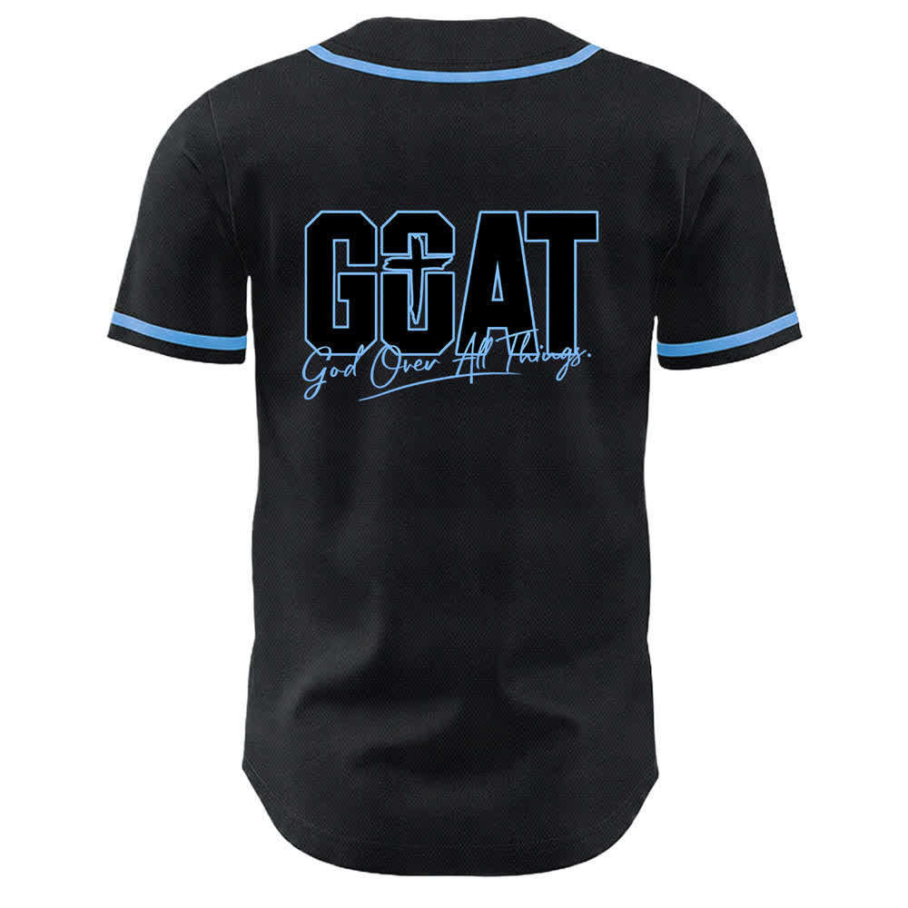 Christianartworkshop GOAT Dio sopra ogni cosa Semplice croce Maglia da baseball unisex - image 13