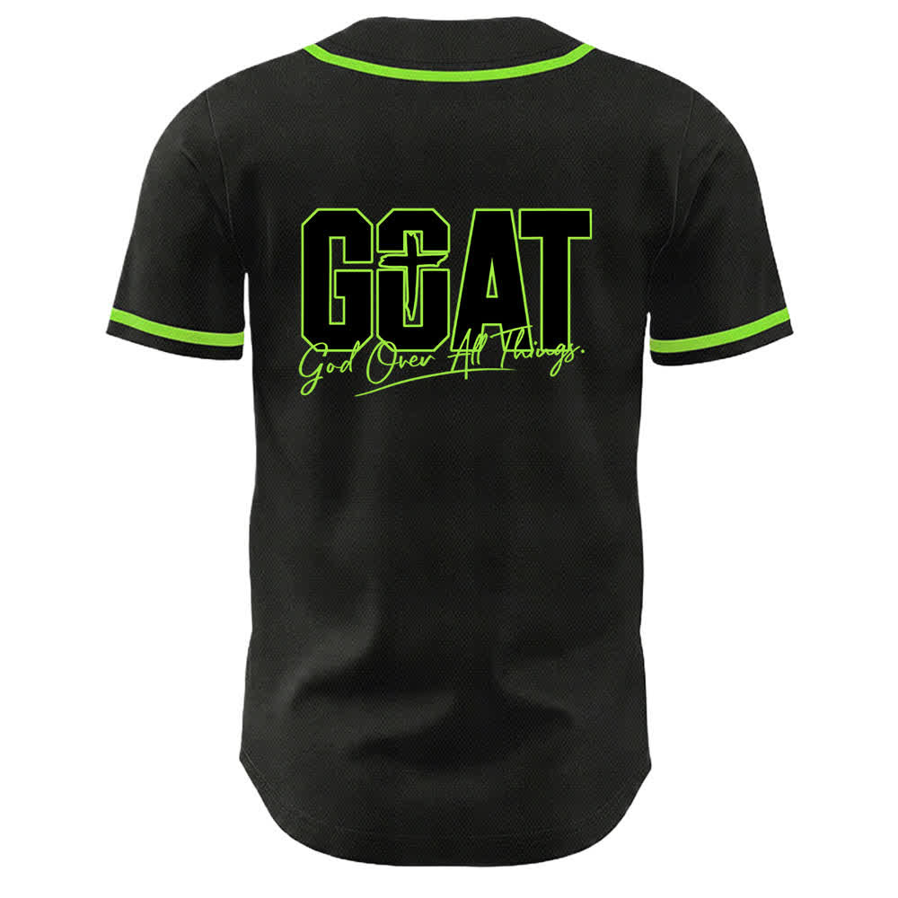 Christianartworkshop GOAT Dio sopra ogni cosa Semplice croce Maglia da baseball unisex - image 16