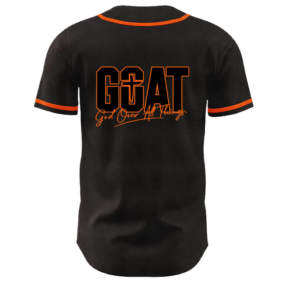 Christianartworkshop GOAT Dio sopra ogni cosa Semplice croce Maglia da baseball unisex - image 10