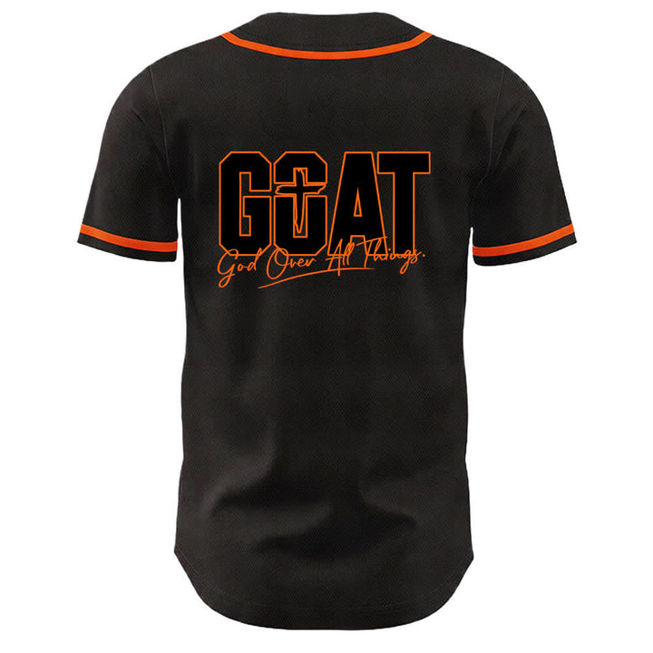 Christianartworkshop GOAT Dio sopra ogni cosa Semplice croce Maglia da baseball unisex - image 10