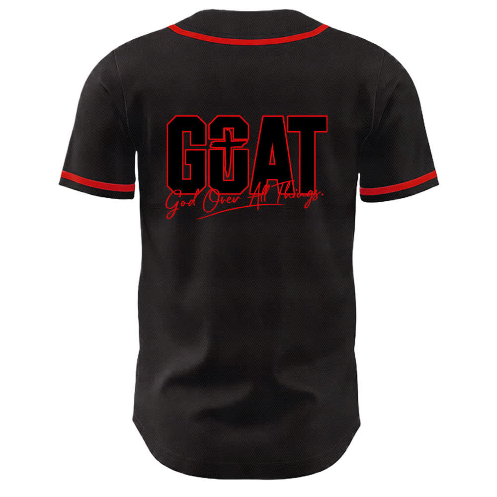 Christianartworkshop GOAT Dio sopra ogni cosa Semplice croce Maglia da baseball unisex - image 7