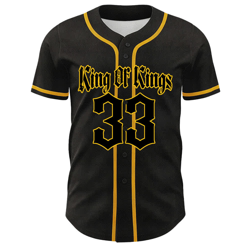 Christianartworkshop King Of Kings Number 33 Jesus Portrying Cross Maglia da baseball unisex - image 1