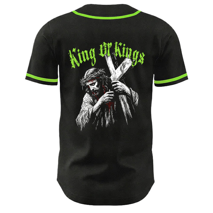 Christianartworkshop King Of Kings Number 33 Jesus Portrying Cross Maglia da baseball unisex - image 17