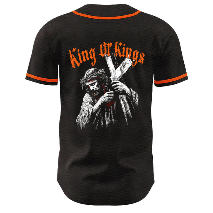 Christianartworkshop King Of Kings Number 33 Jesus Portrying Cross Maglia da baseball unisex - image 11