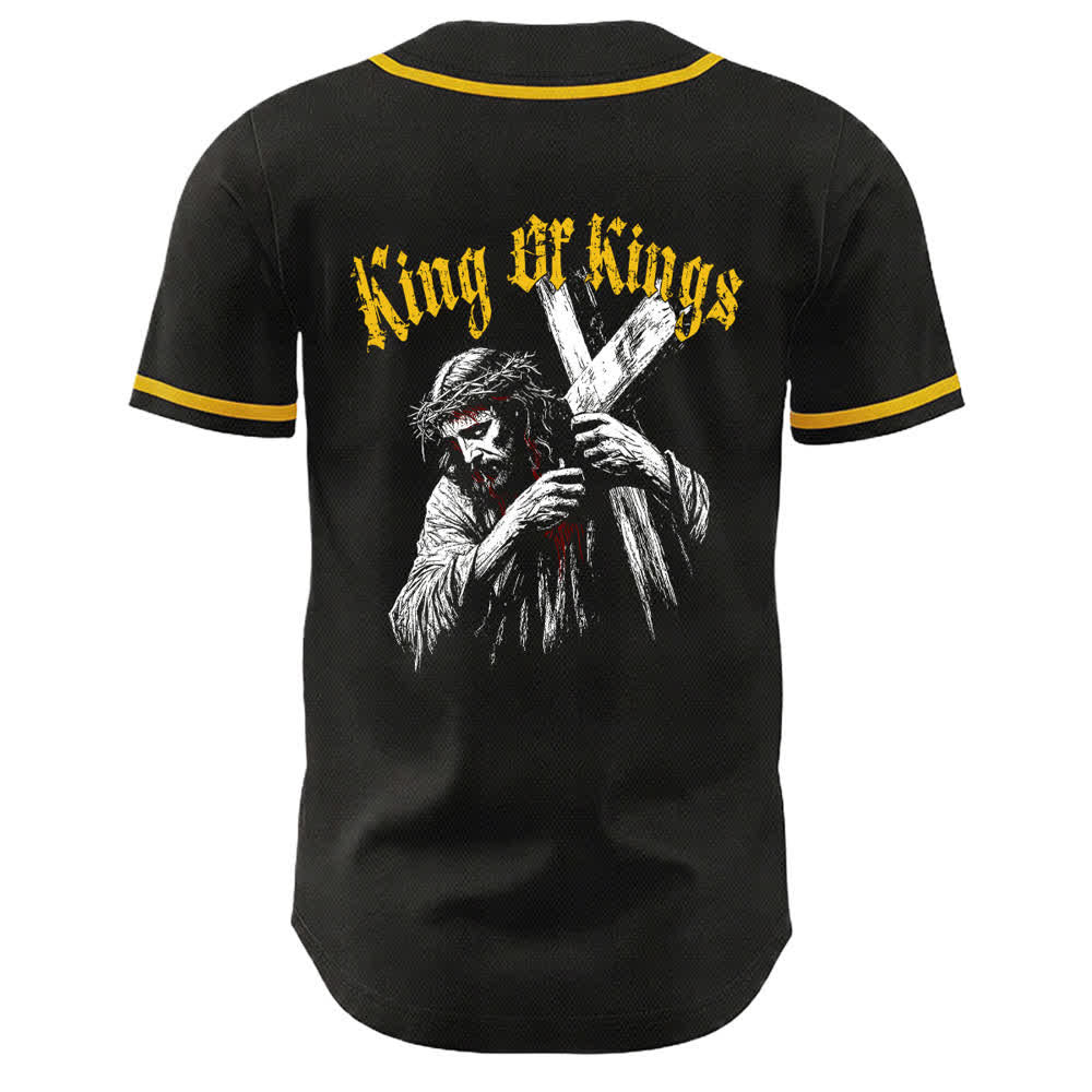 Christianartworkshop King Of Kings Number 33 Jesus Portrying Cross Maglia da baseball unisex - image 2