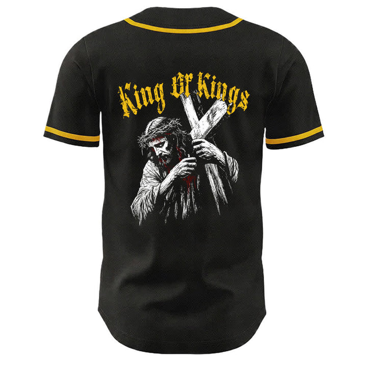 Christianartworkshop King Of Kings Number 33 Jesus Portrying Cross Maglia da baseball unisex - image 2