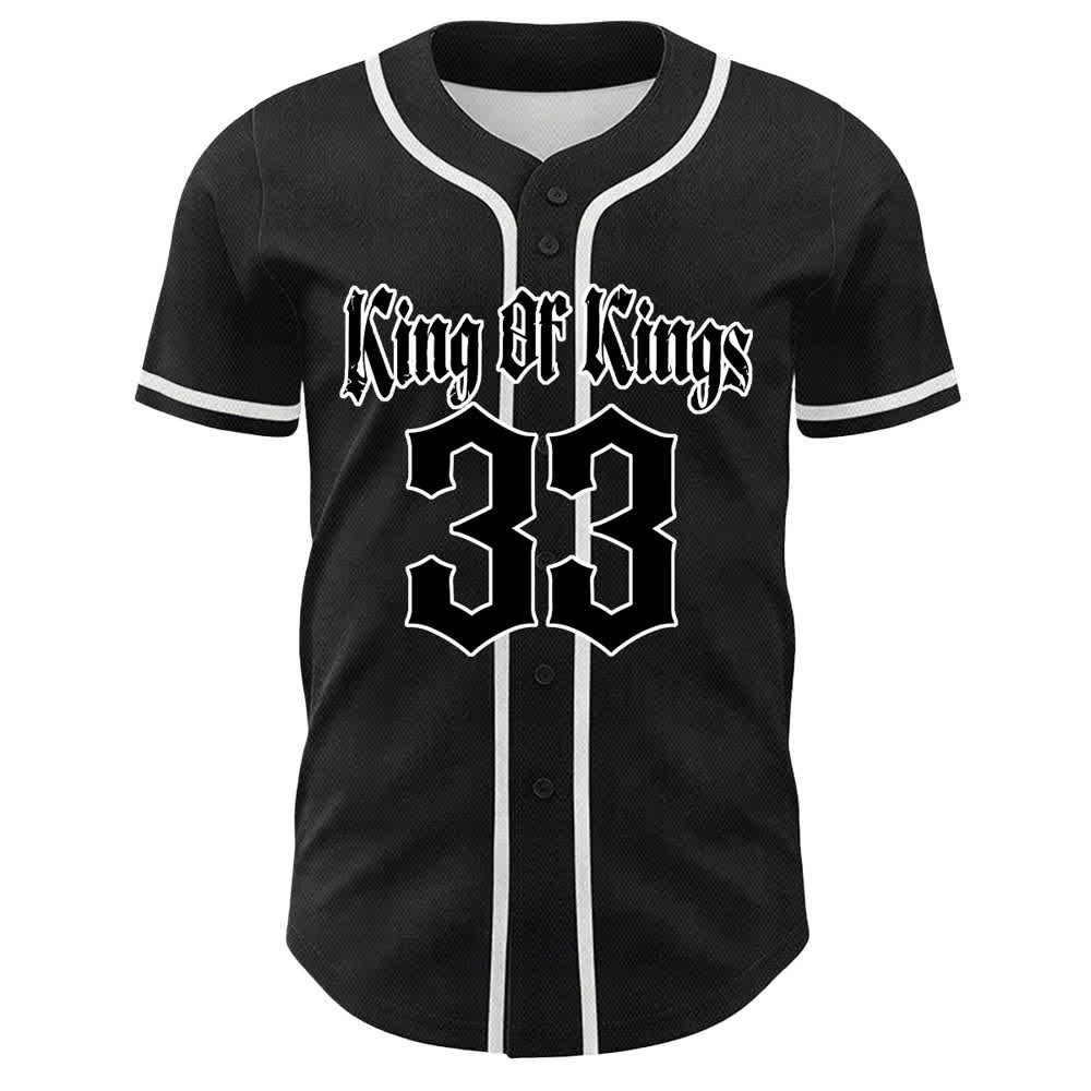 Christianartworkshop King Of Kings Number 33 Jesus Portrying Cross Maglia da baseball unisex - image 4
