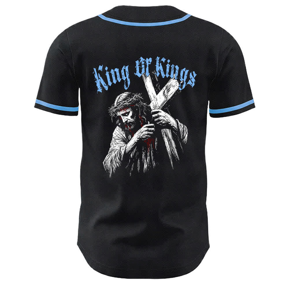 Christianartworkshop King Of Kings Number 33 Jesus Portrying Cross Maglia da baseball unisex - image 14