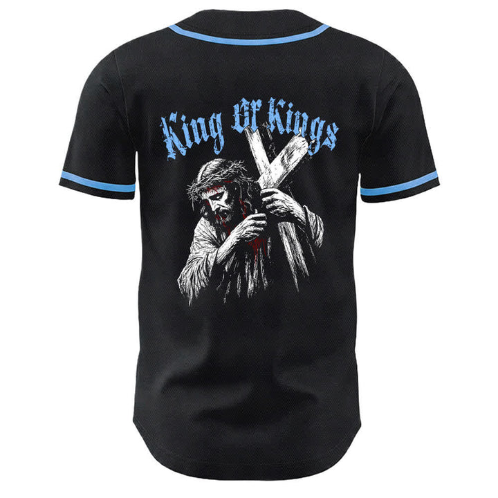 Christianartworkshop King Of Kings Number 33 Jesus Portrying Cross Maglia da baseball unisex - image 14