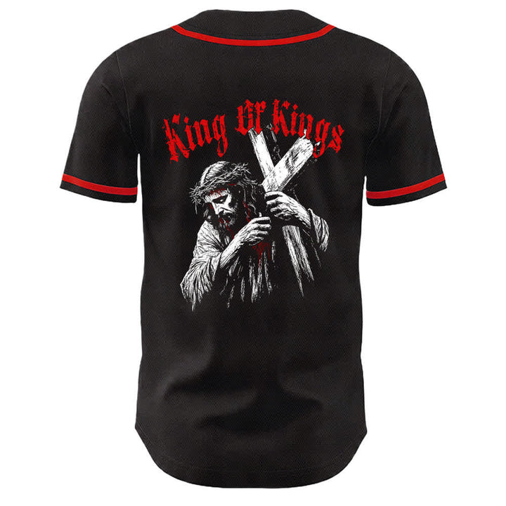 Christianartworkshop King Of Kings Number 33 Jesus Portrying Cross Maglia da baseball unisex - image 8