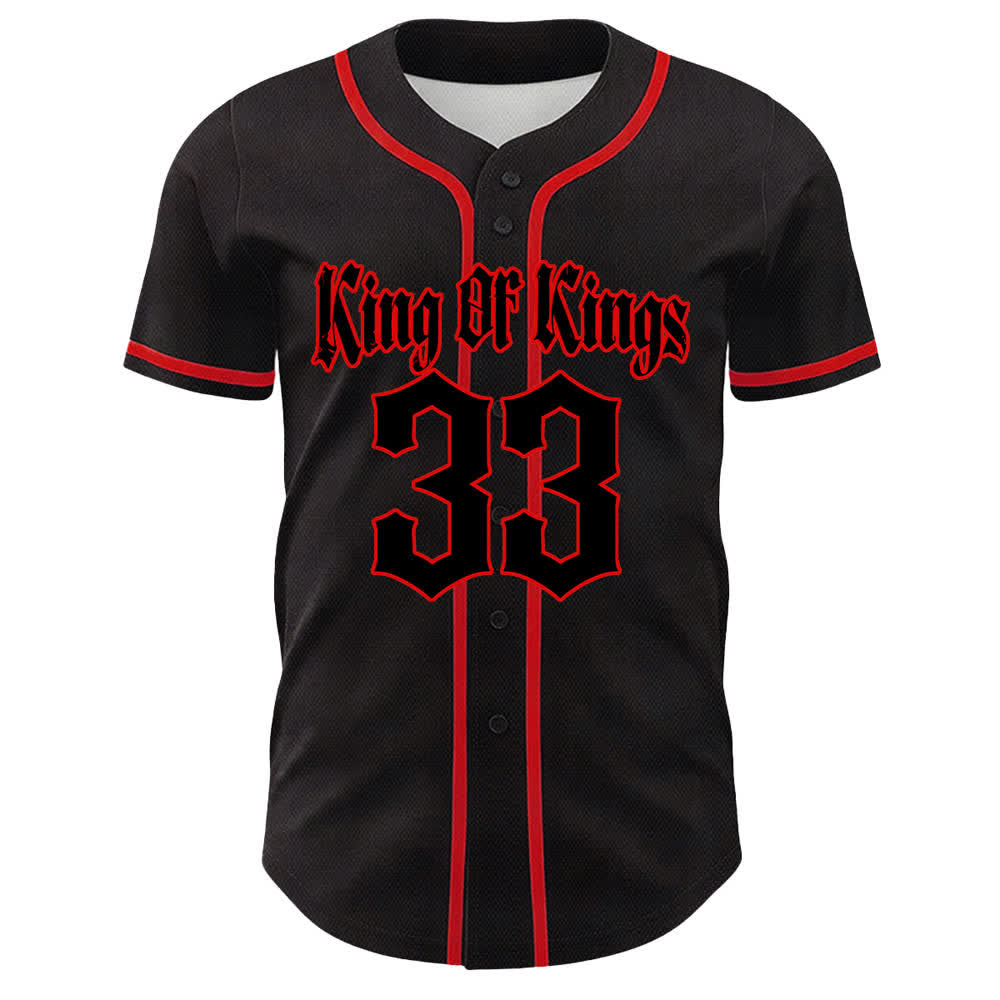 Christianartworkshop King Of Kings Number 33 Jesus Portrying Cross Maglia da baseball unisex - image 7