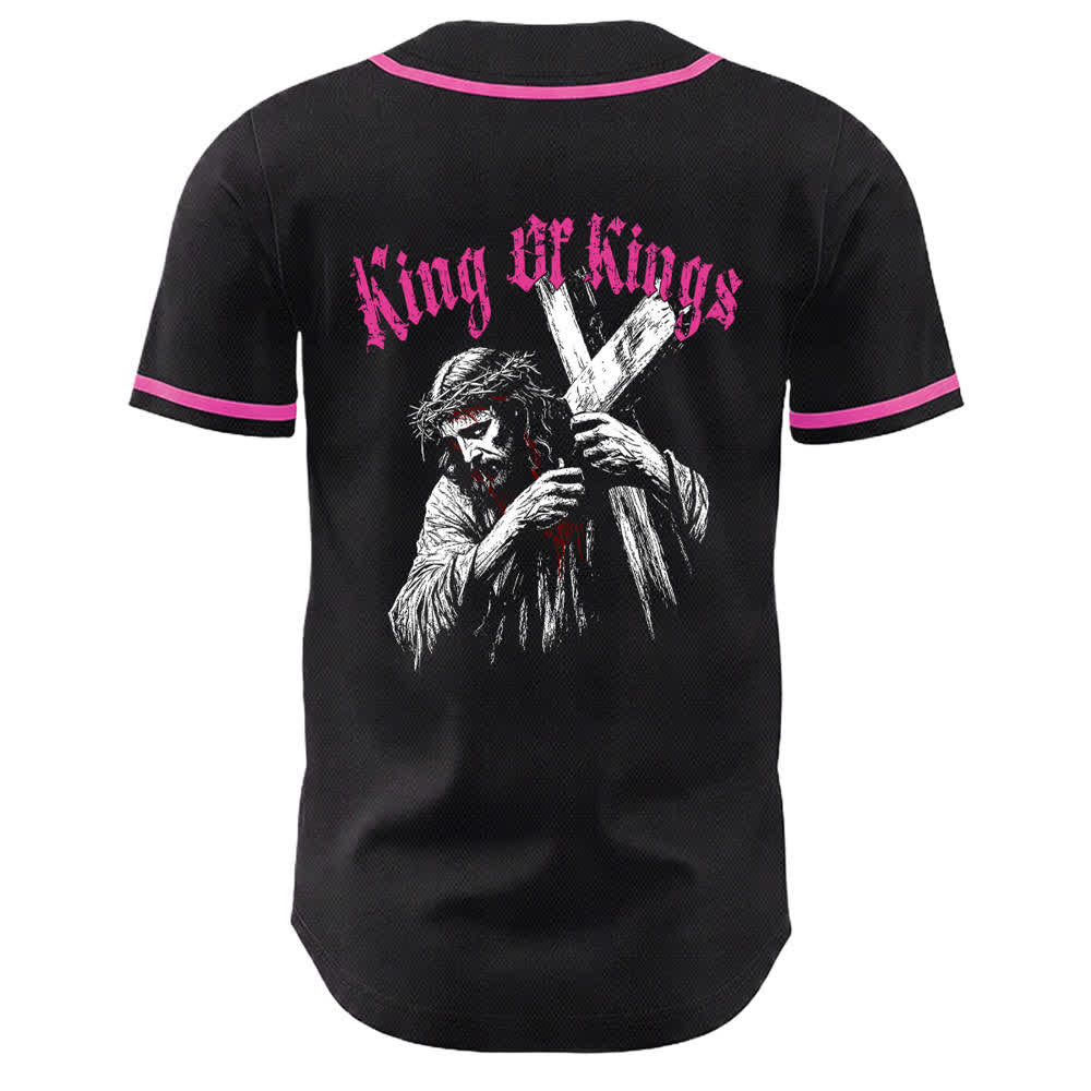 Christianartworkshop King Of Kings Number 33 Jesus Portrying Cross Maglia da baseball unisex - image 23