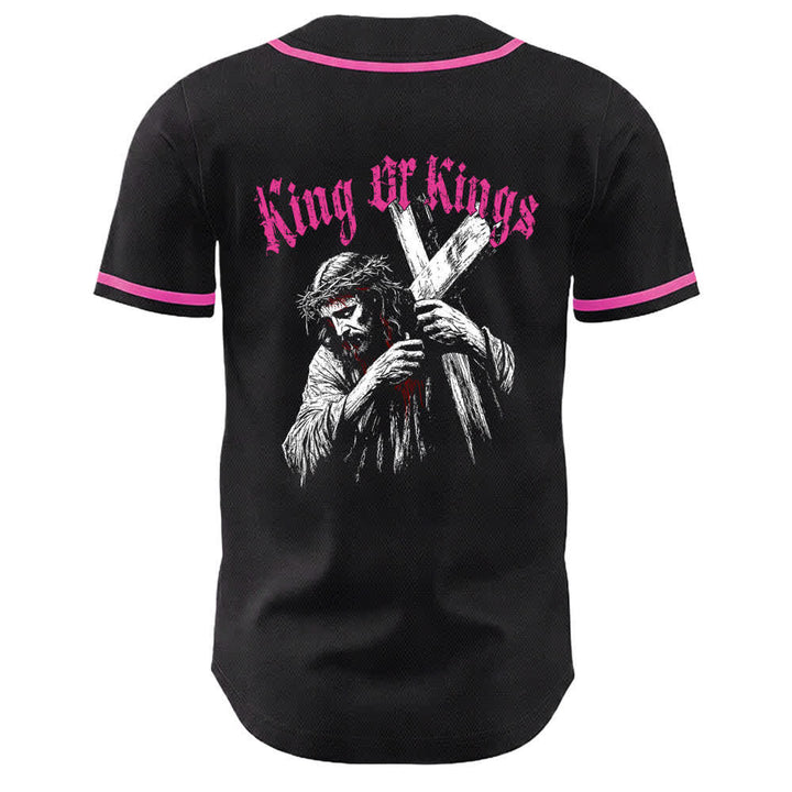 Christianartworkshop King Of Kings Number 33 Jesus Portrying Cross Maglia da baseball unisex - image 23