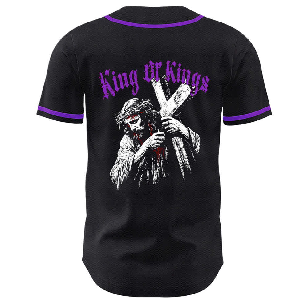 Christianartworkshop King Of Kings Number 33 Jesus Portrying Cross Maglia da baseball unisex - image 20