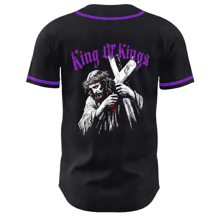Christianartworkshop King Of Kings Number 33 Jesus Portrying Cross Maglia da baseball unisex - image 20
