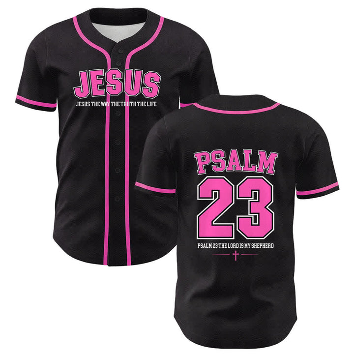 Christianartworkshop Gesù Salmo 23 Il Signore è il mio pastore Maglia da baseball unisex - Rosa - 5XL - image 9