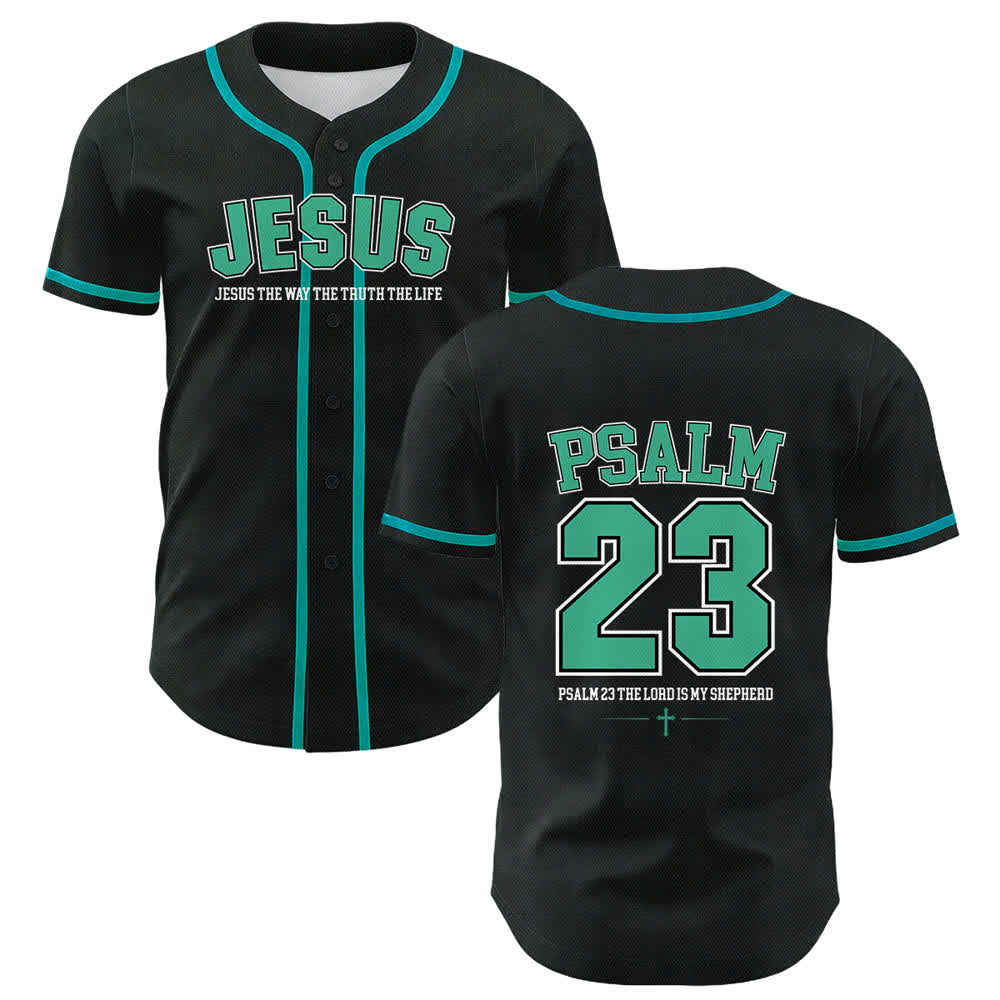 Christianartworkshop Gesù Salmo 23 Il Signore è il mio pastore Maglia da baseball unisex - Verde scuro - 5XL - image 24