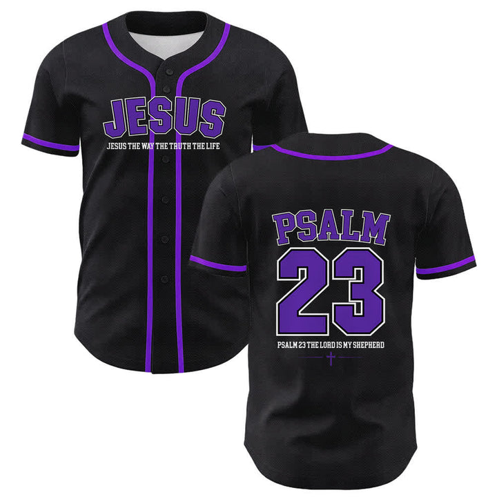 Christianartworkshop Gesù Salmo 23 Il Signore è il mio pastore Maglia da baseball unisex - Viola - 5XL - image 21