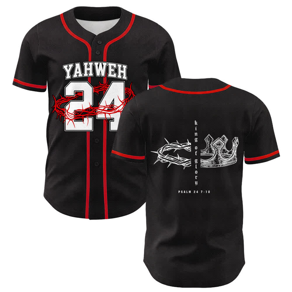 Christianartworkshop Yahweh 24 Re di Gloria Salmo 24 Maglia da baseball unisex - Rosso - 5XL - image 9