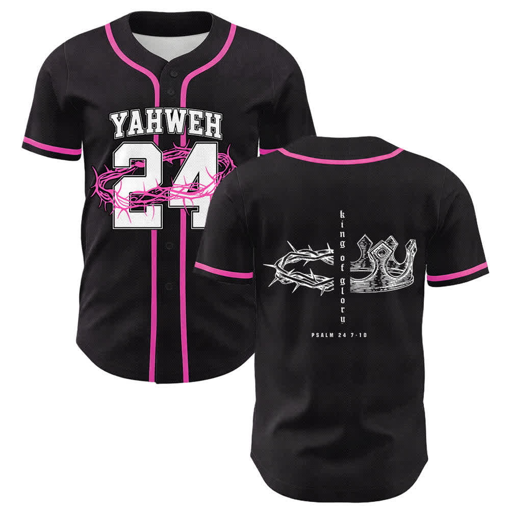 Christianartworkshop Yahweh 24 Re di Gloria Salmo 24 Maglia da baseball unisex - Rosa - 5XL - image 6