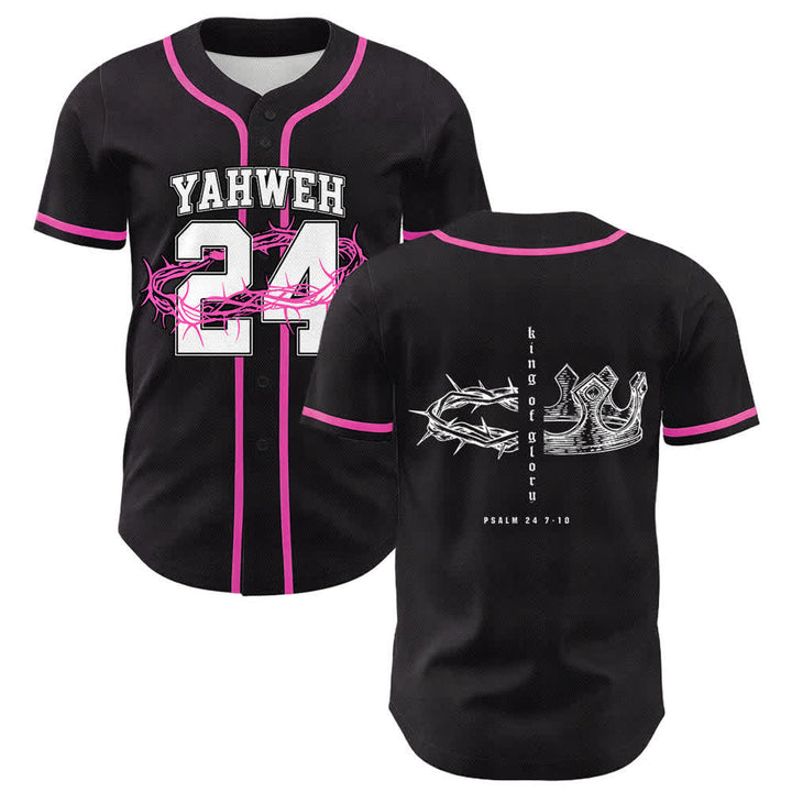 Christianartworkshop Yahweh 24 Re di Gloria Salmo 24 Maglia da baseball unisex - Rosa - 5XL - image 6