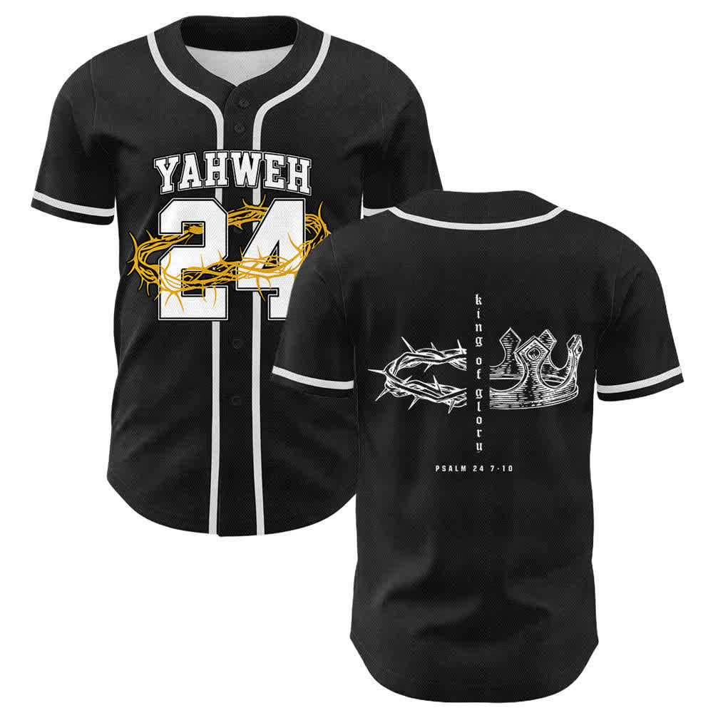 Christianartworkshop Yahweh 24 Re di Gloria Salmo 24 Maglia da baseball unisex - Bianco - 5XL - image 18