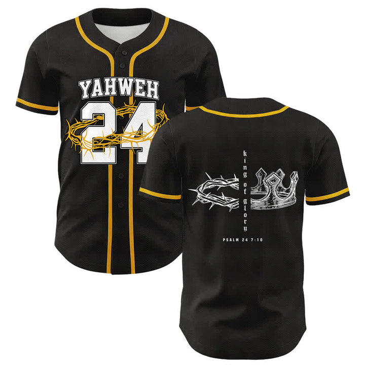 Christianartworkshop Yahweh 24 Re di Gloria Salmo 24 Maglia da baseball unisex - Giallo - 5XL - image 3