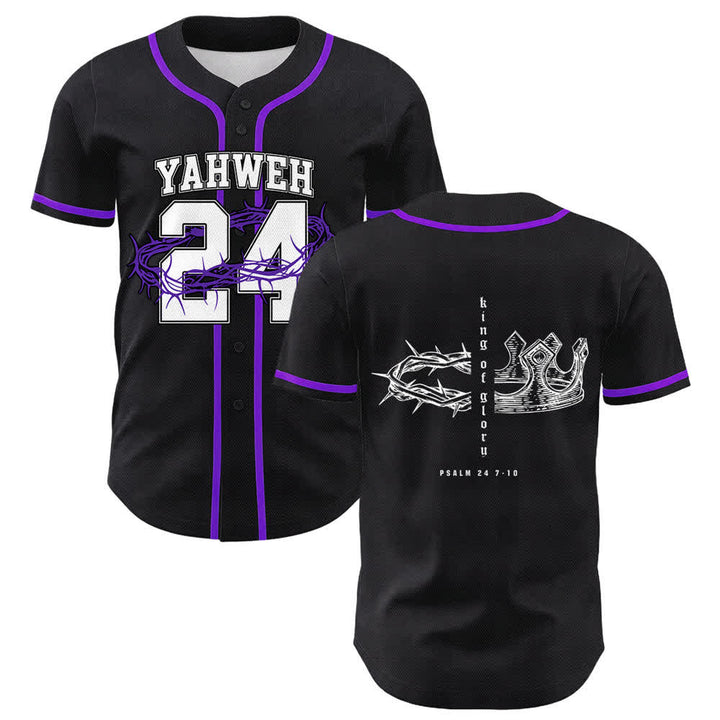 Christianartworkshop Yahweh 24 Re di Gloria Salmo 24 Maglia da baseball unisex - Viola - 5XL - image 21
