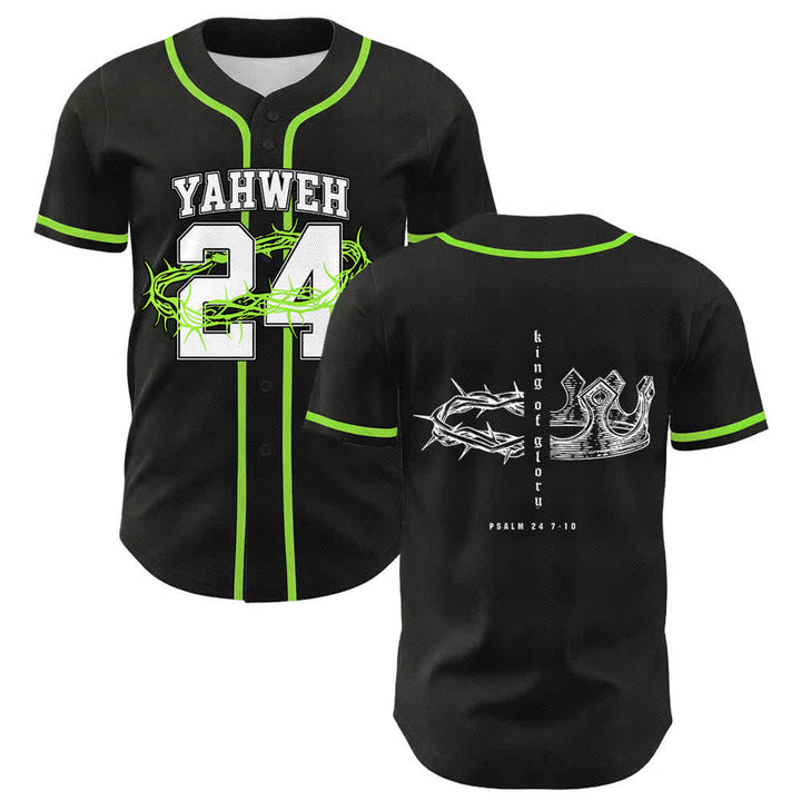 Christianartworkshop Yahweh 24 Re di Gloria Salmo 24 Maglia da baseball unisex - Verde chiaro - 5XL - image 15