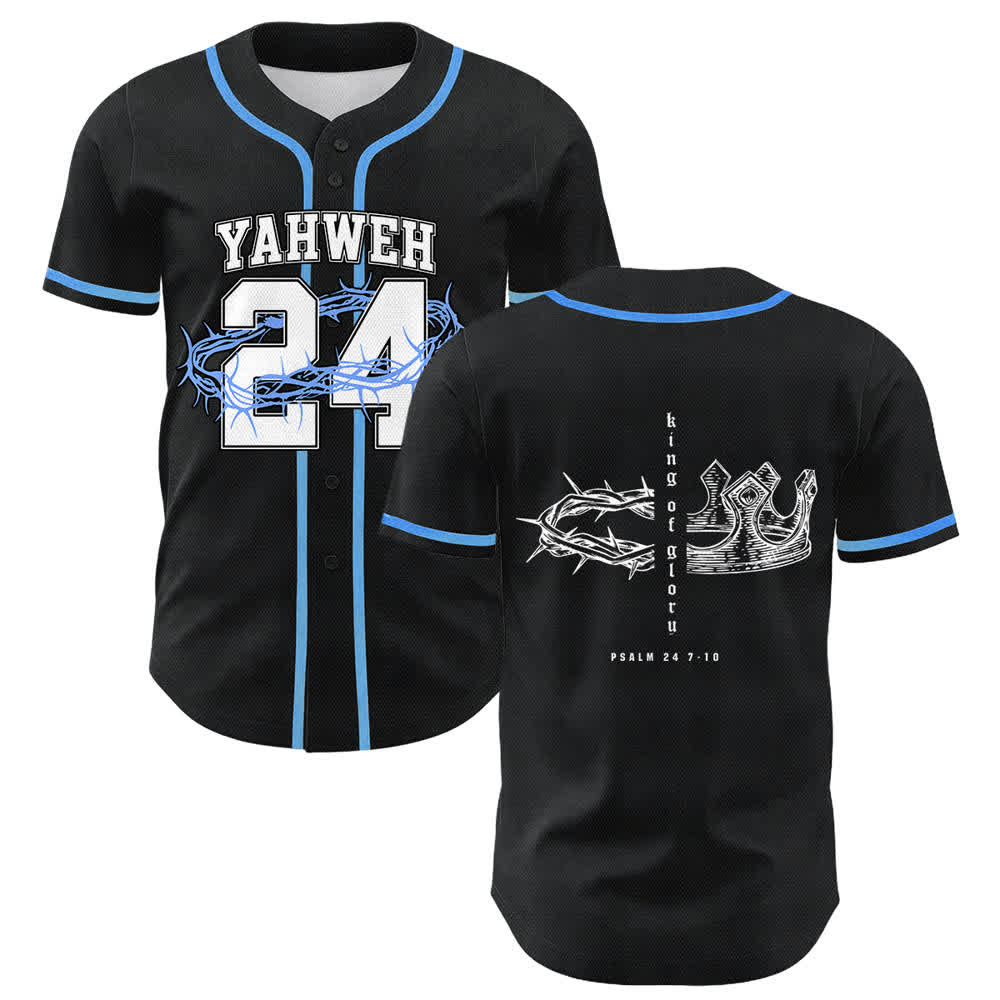 Christianartworkshop Yahweh 24 Re di Gloria Salmo 24 Maglia da baseball unisex - Blu - 5XL - image 0