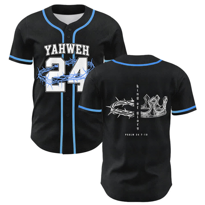 Christianartworkshop Yahweh 24 Re di Gloria Salmo 24 Maglia da baseball unisex - Blu - 5XL - image 0